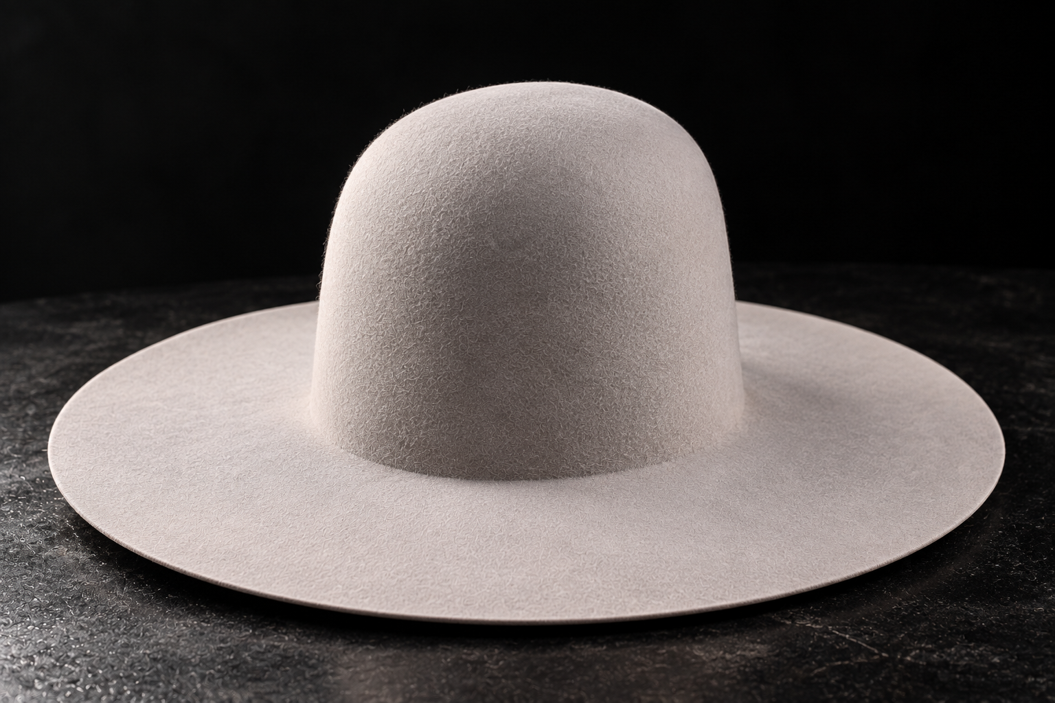 A raw Salt wool open-crown hat body before custom shaping